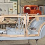 Mercedes oldtimer houtwerk in carrosserie
