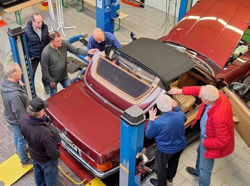 Mercedes klassieker r107 technische dag